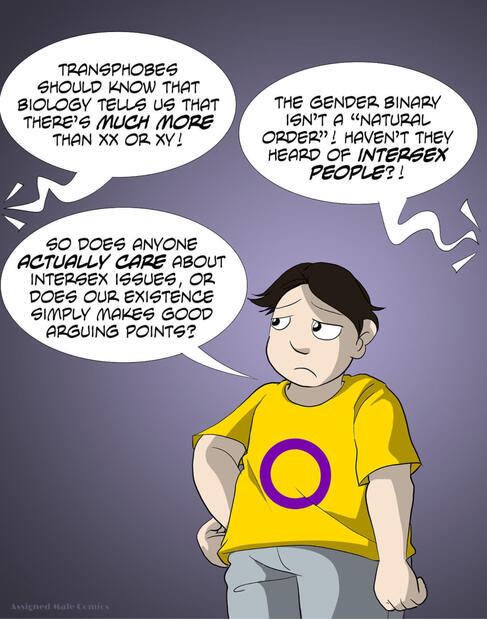 Image of Assigned Male Comics's intersex character Image of Assigned Male Comics's intersex character
